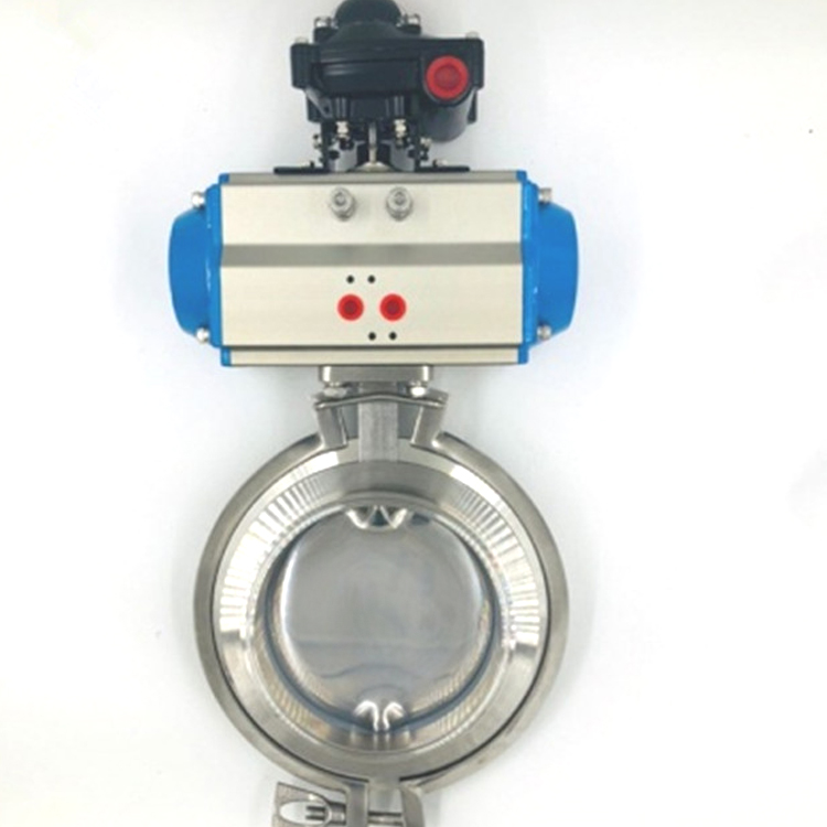 Hygienic Welded Powder Tight Butterfly Valves Wafer Tri Clamp connection