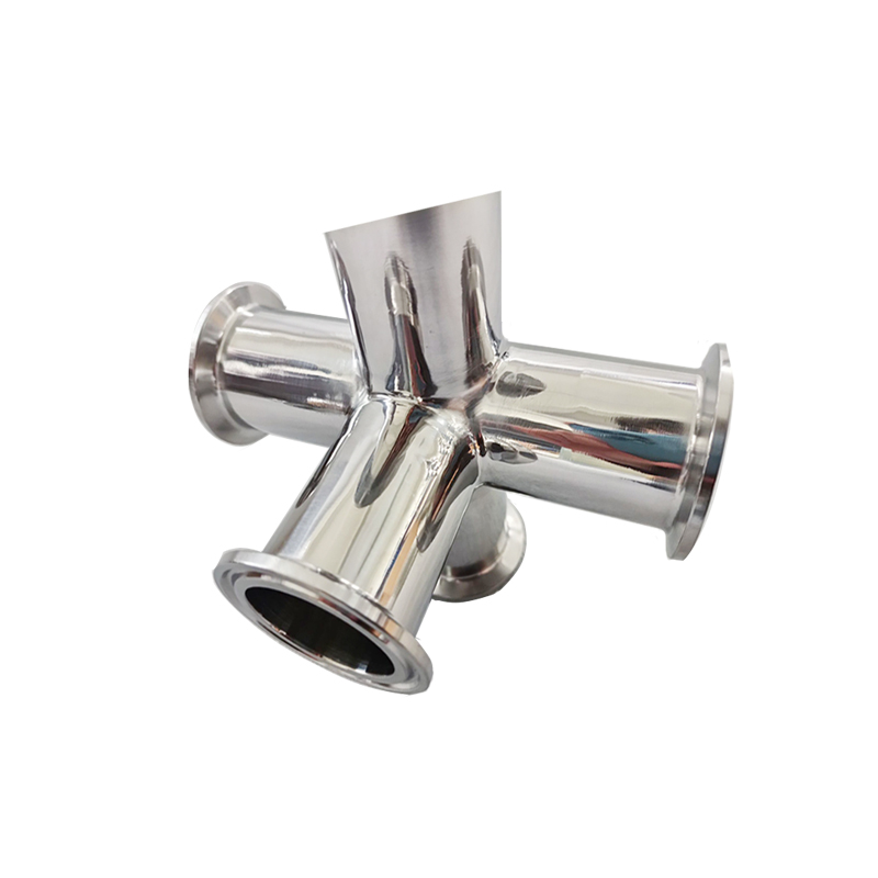Sanitary Stainless Steel Tri Clamp 5 Way Cross Pipe Fitting