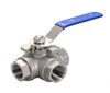 SS316 3 Way Ball Valve BSP Female T Port with Mouting Pad