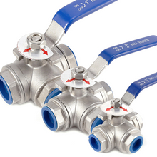 SS316 3 Way Ball Valve BSP Female T Port with Mouting Pad