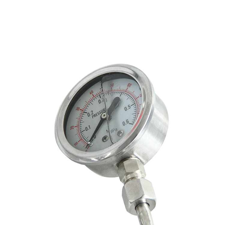 Sanitary Triclamp Air Release Valve with Pressure Gauge